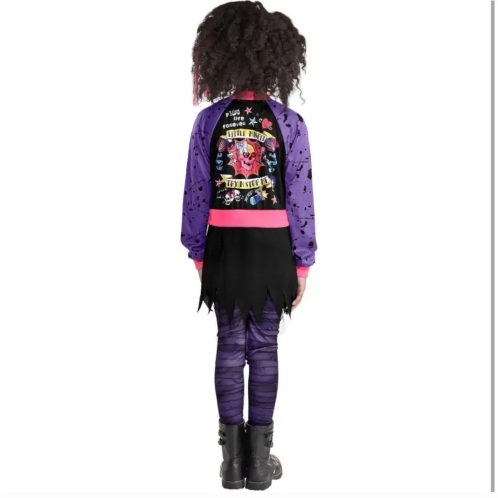 PUNK ZOMBIE Girls Purple Halloween Costume Kit - Picture 2 of 7